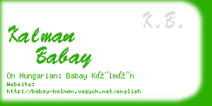 kalman babay business card